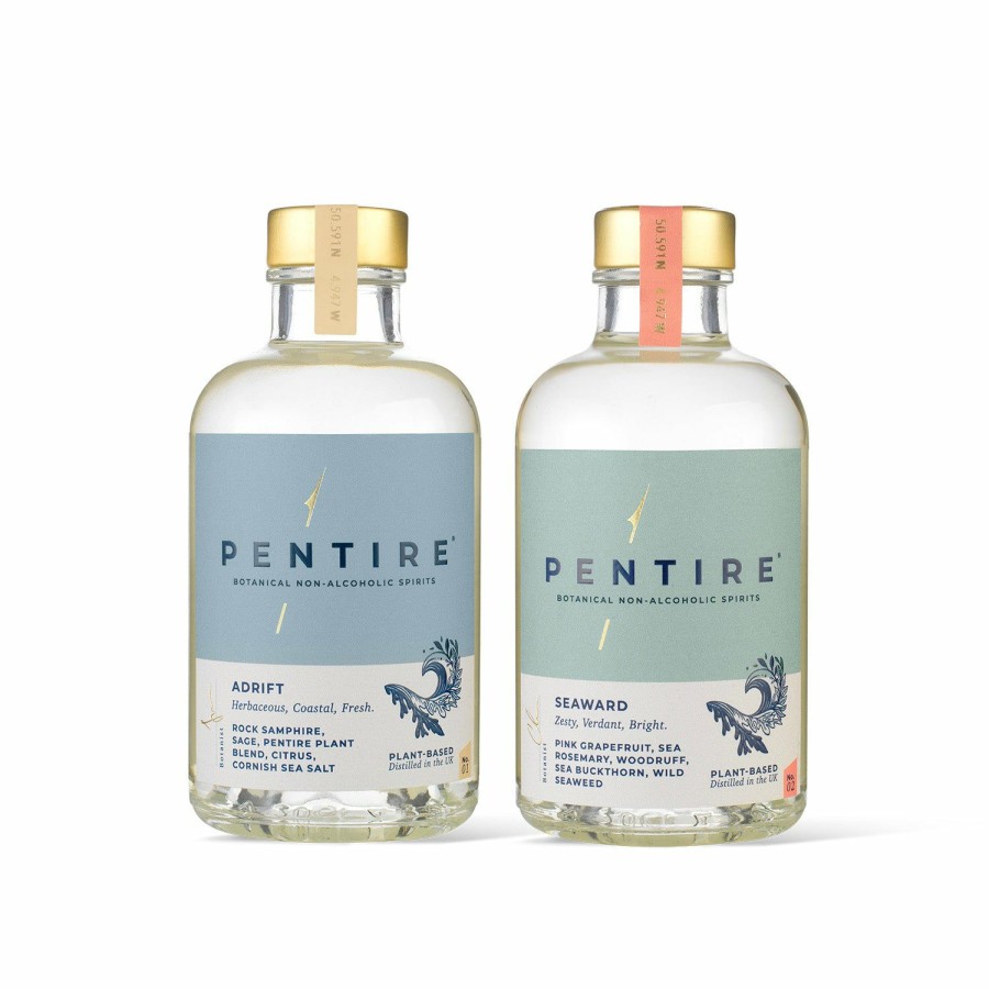 Non-Alcoholic Spirits No and Low | Pentire Gift Box - Adrift & Seaward Mini Bottles