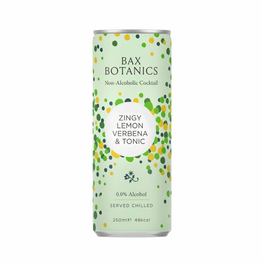 Non-Alcoholic Spirits No and Low | Bax Botanics Zingy Lemon Verbena & Tonic 4-Pack - Non-Alcoholic Gin & Tonic