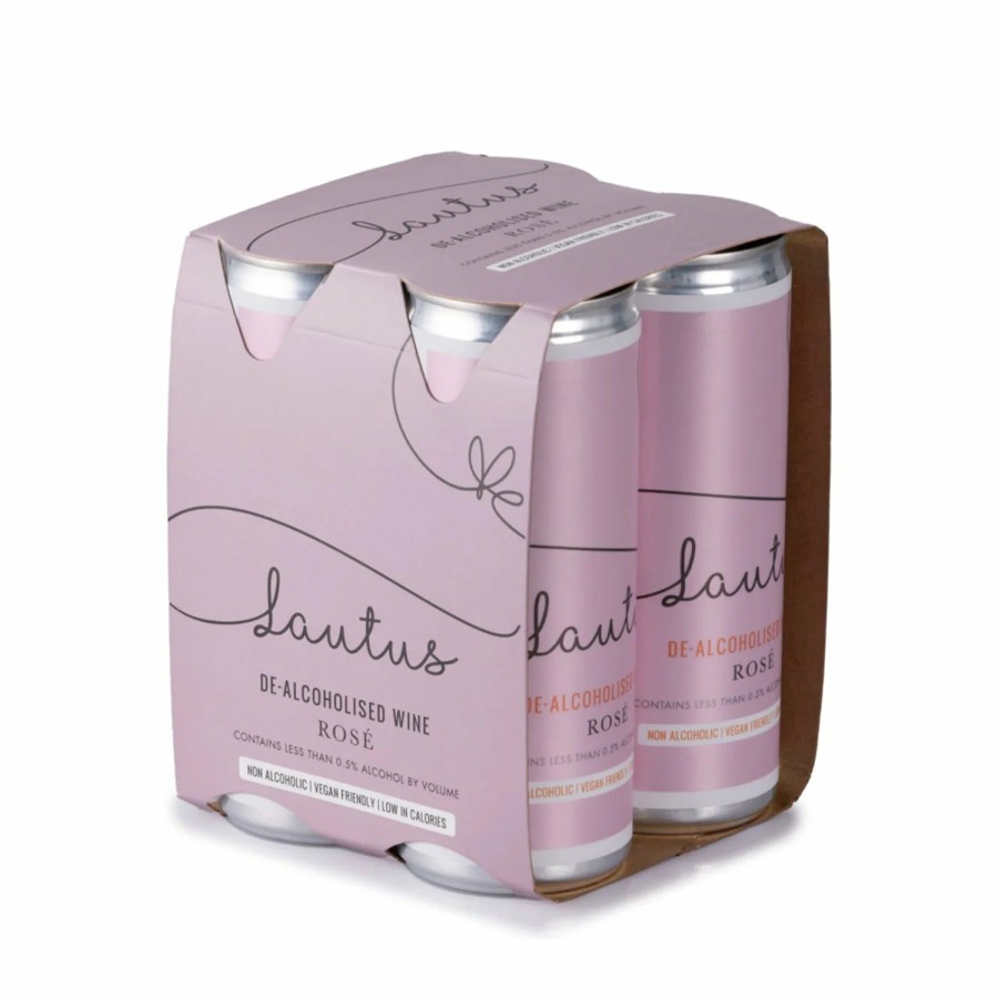 Non-Alcoholic Spirits No and Low | Lautus Rose 4-Pack - Non-Alcoholic Rose Wine